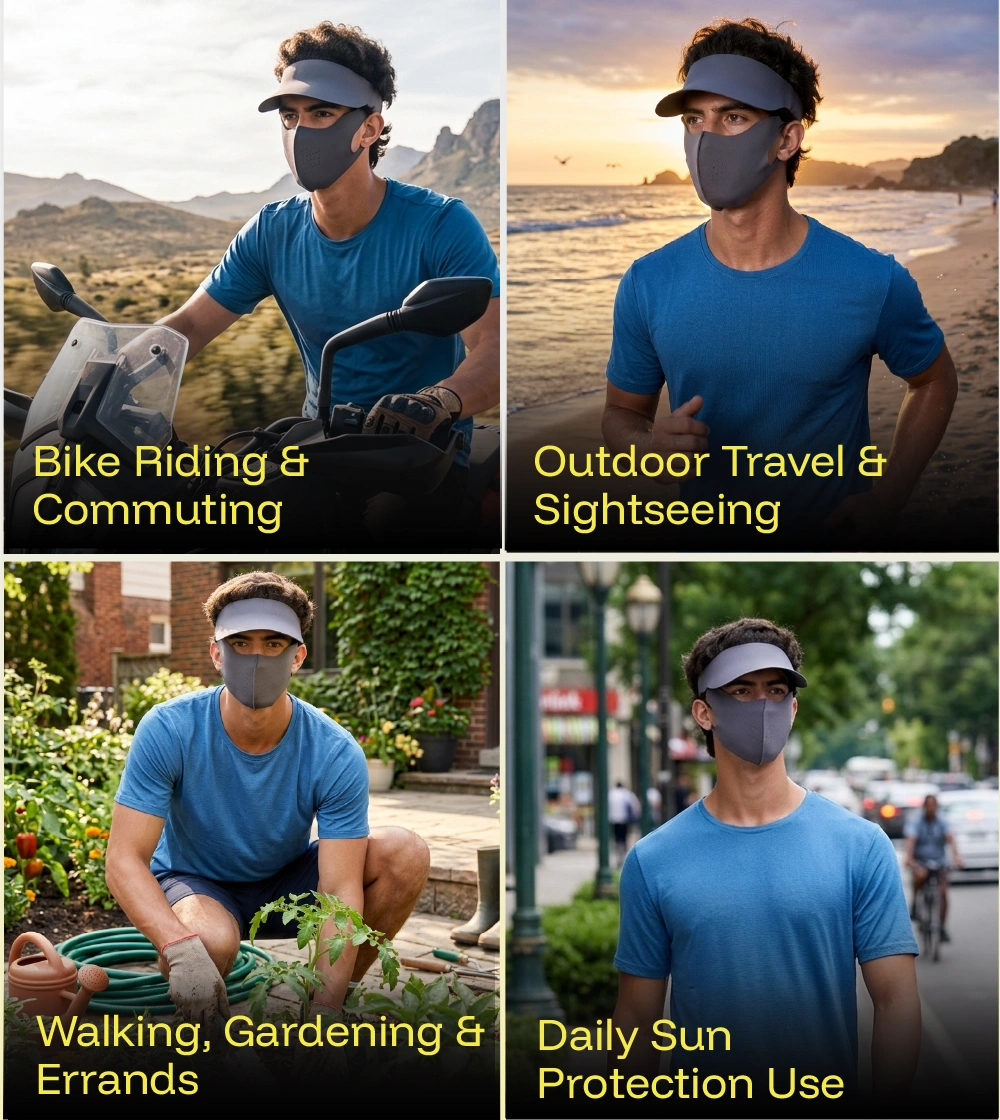 DITACHABLE Sunscreen visor & FACE mask