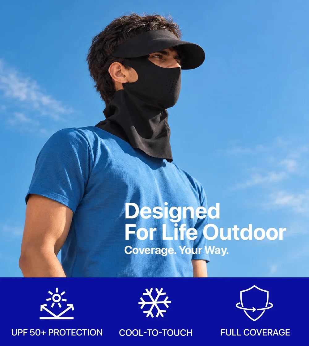 Sunscreen Mask with Neck Cover & Detachable Visor