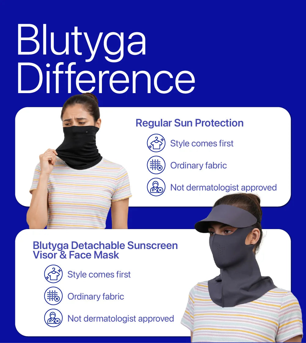 Women Sunscreen Mask with Neck Cover & Detachable Visor
