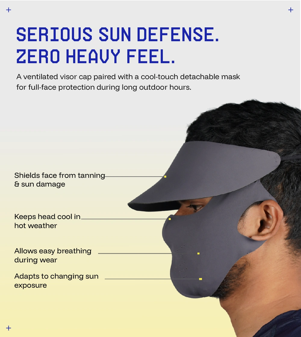 DITACHABLE Sunscreen visor & FACE mask