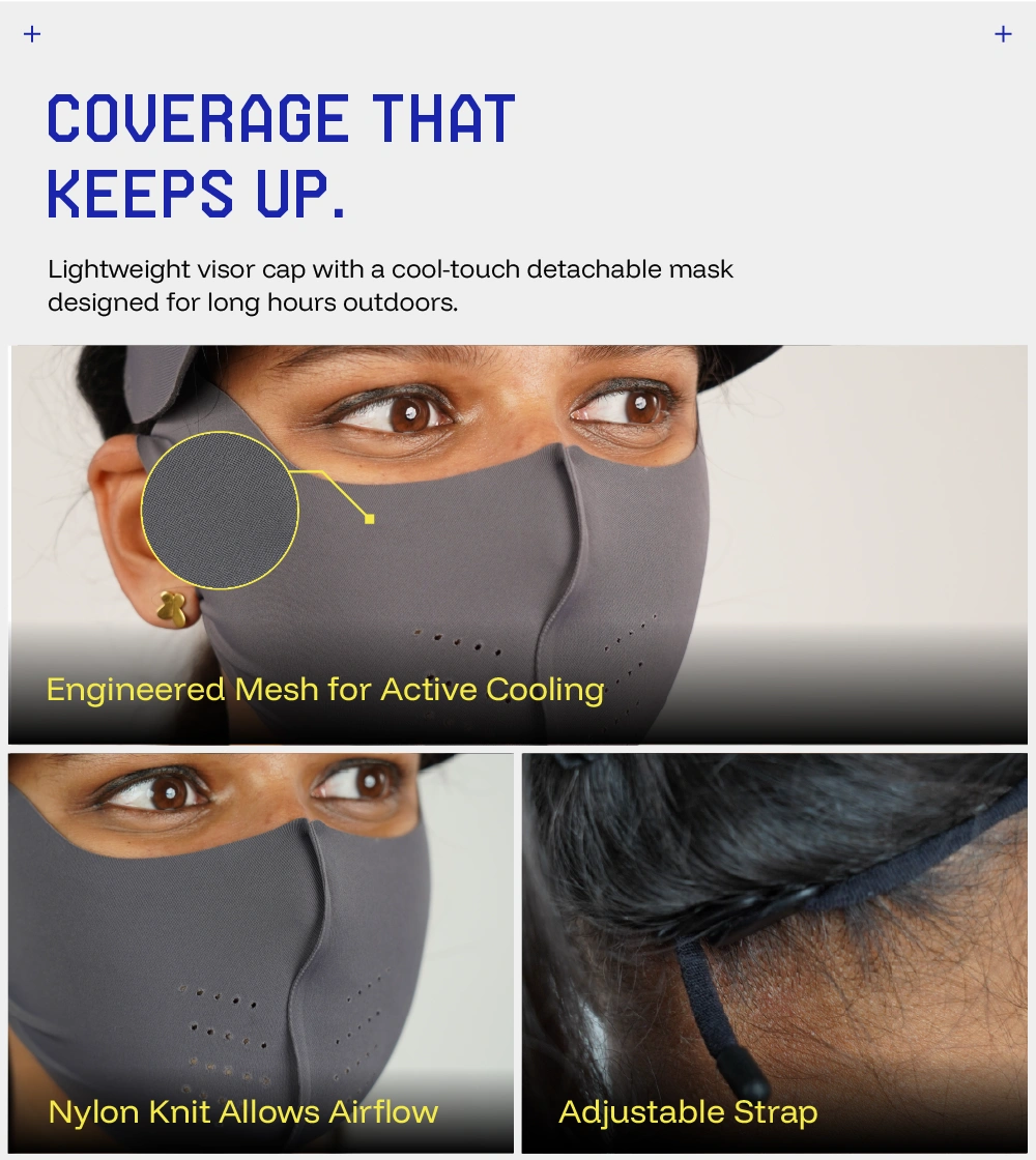 DITACHABLE Sunscreen visor & FACE mask