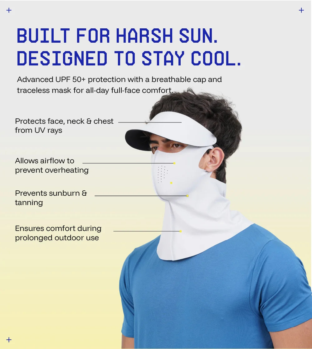 Sunscreen Mask with Neck Cover & Detachable Visor
