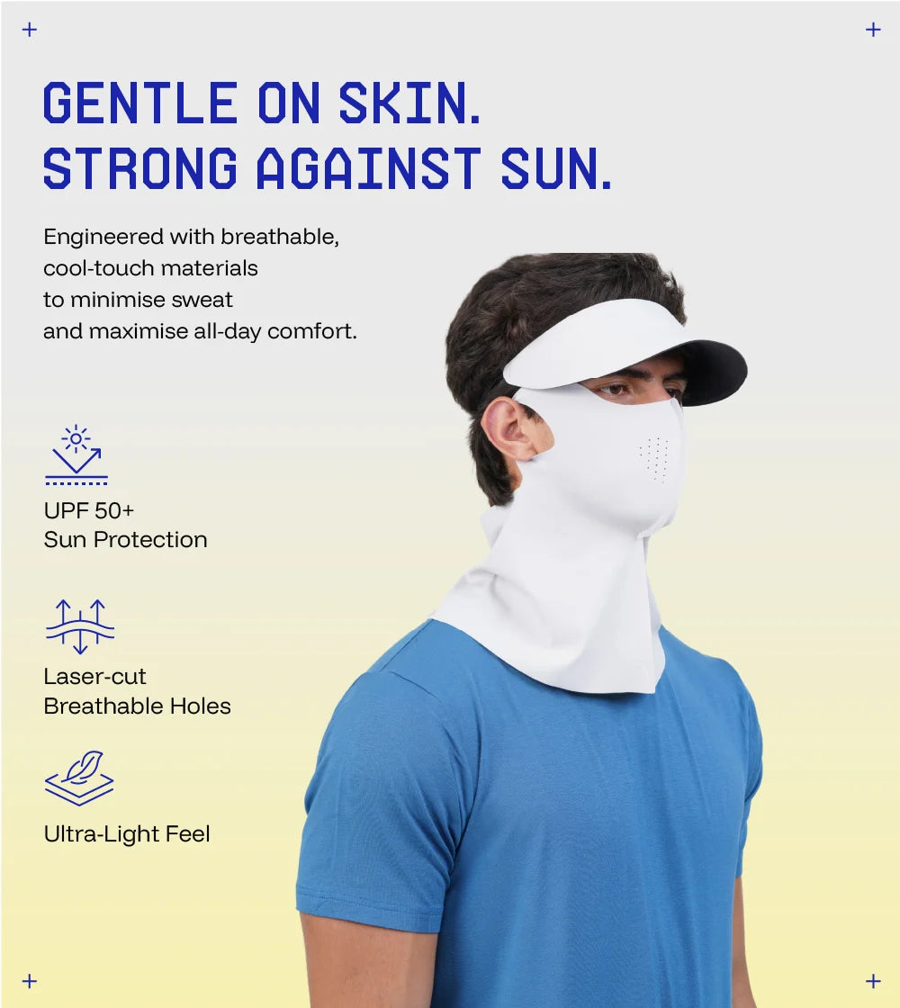 Sunscreen Mask with Neck Cover & Detachable Visor