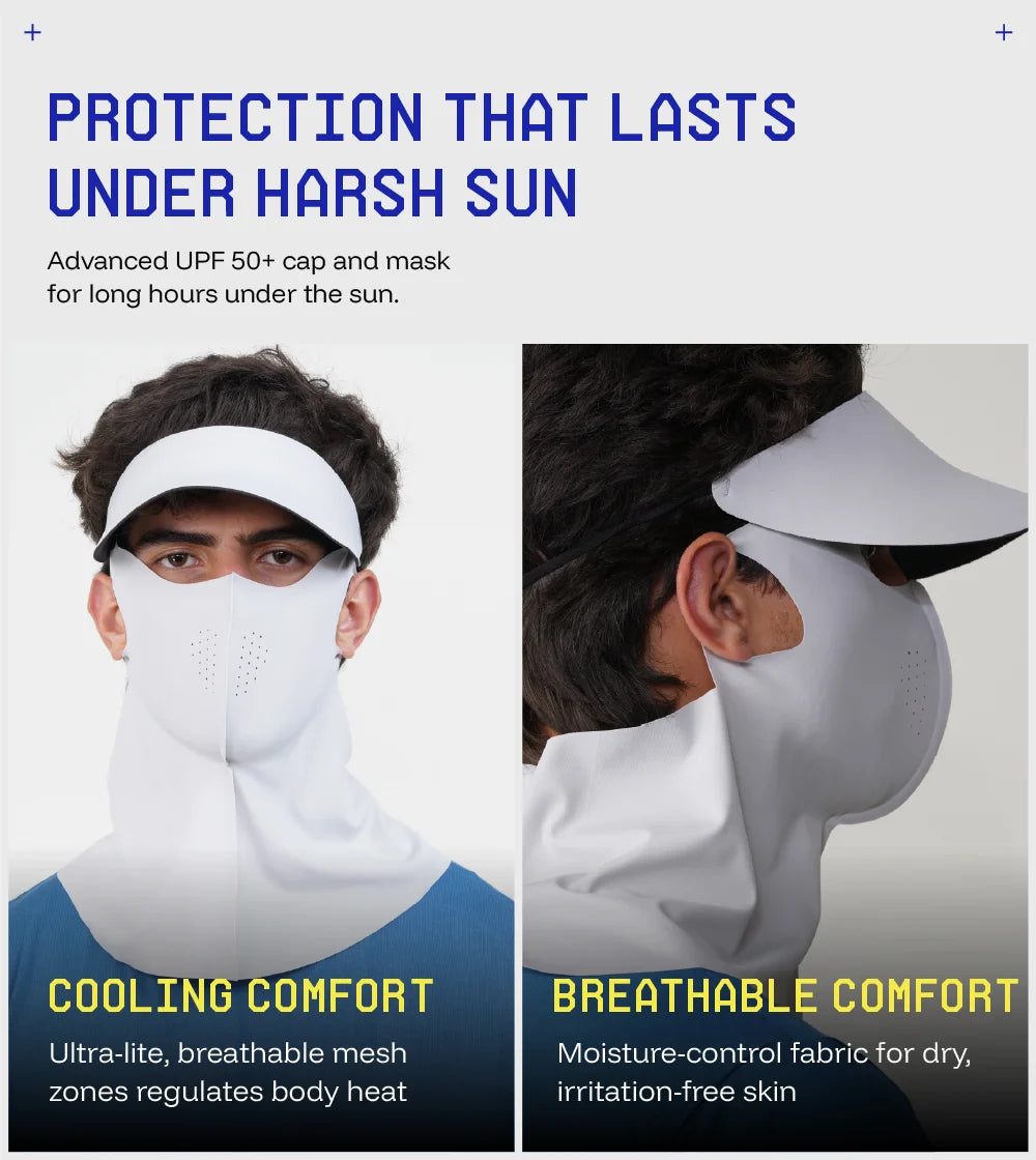 Sunscreen Mask with Neck Cover & Detachable Visor