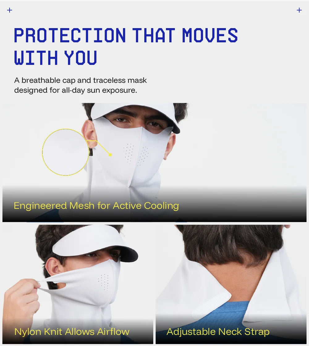 Sunscreen Mask with Neck Cover & Detachable Visor