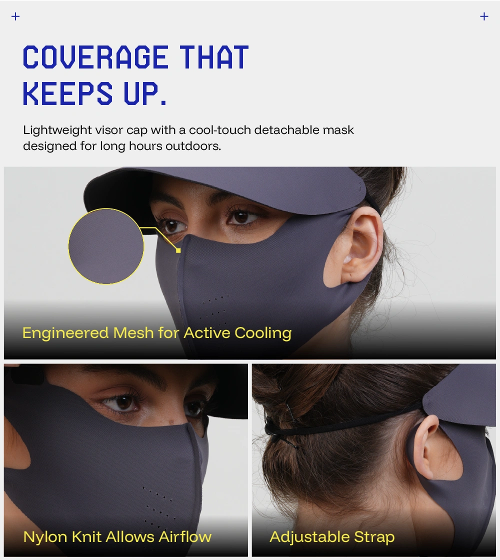 DITACHABLE Sunscreen visor & FACE mask
