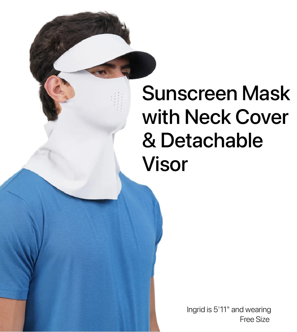 Sunscreen Mask with Neck Cover & Detachable Visor