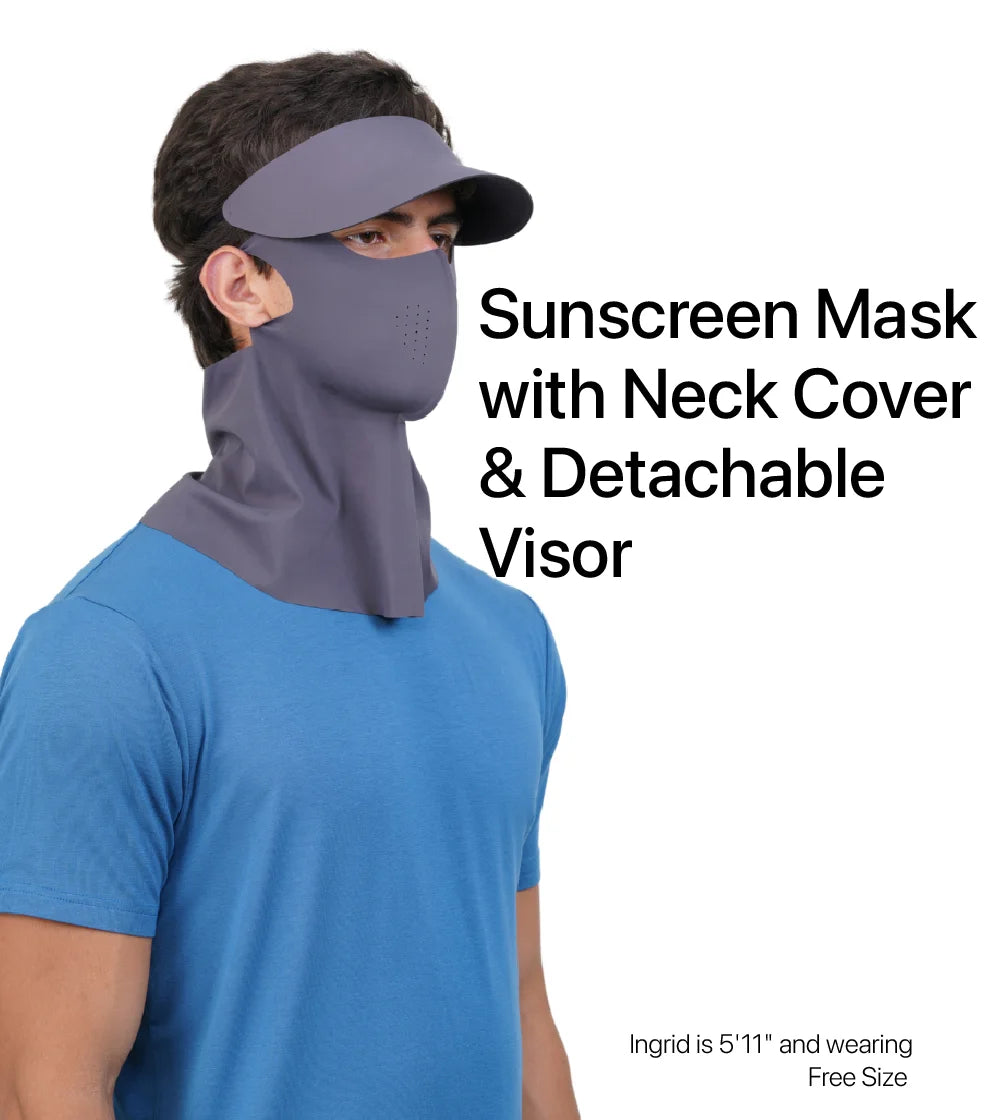 Sunscreen Mask with Neck Cover & Detachable Visor