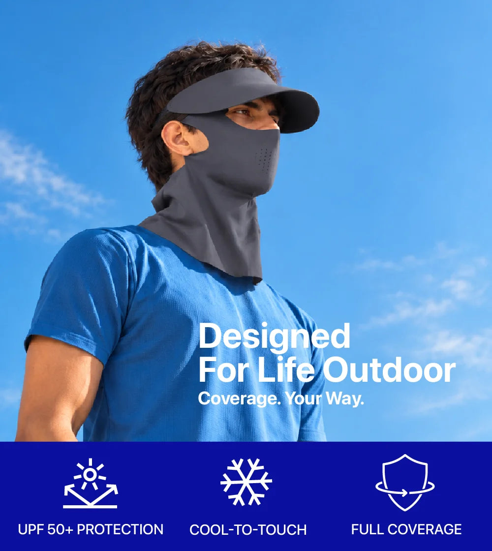Sunscreen Mask with Neck Cover & Detachable Visor