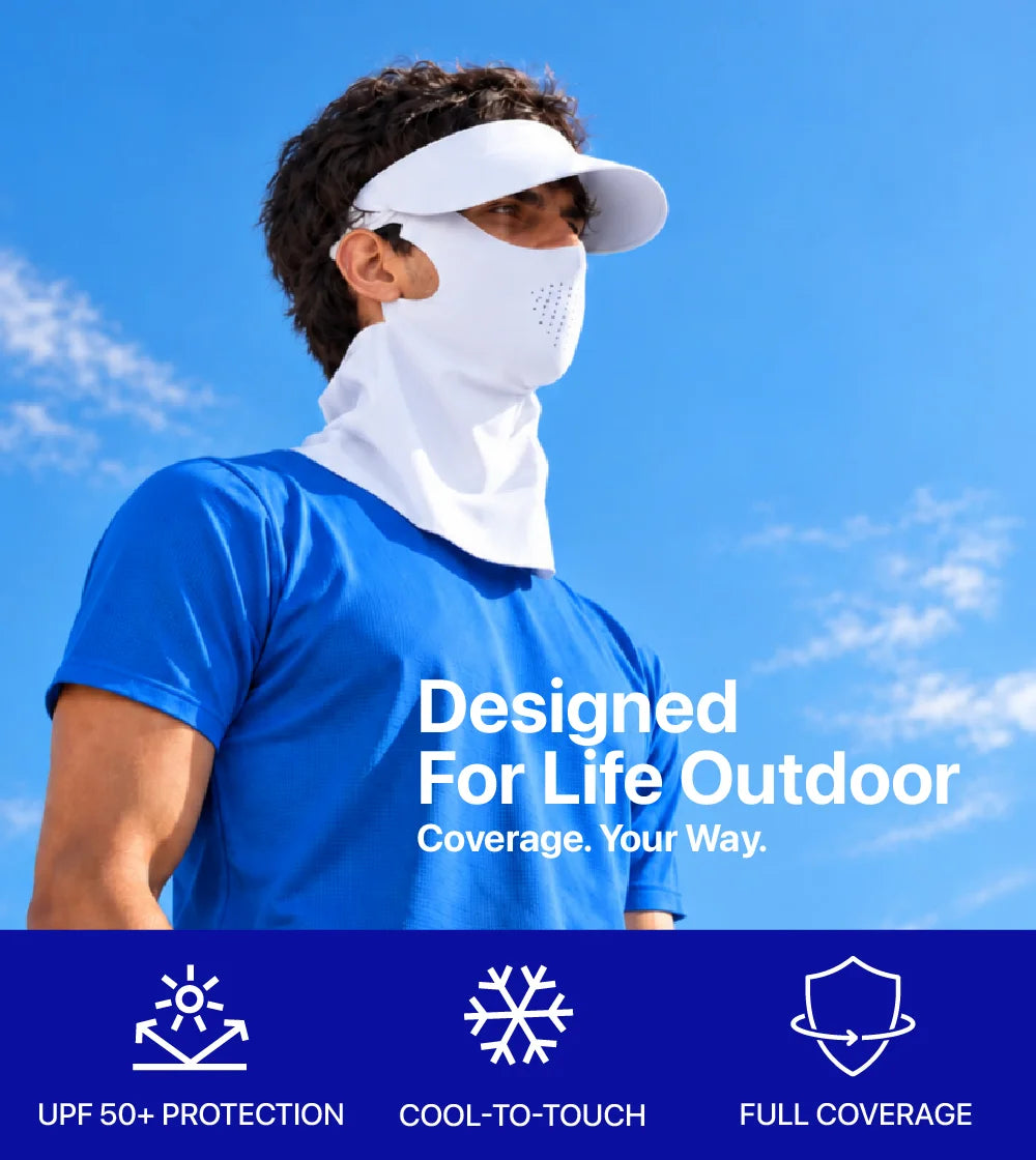Sunscreen Mask with Neck Cover & Detachable Visor