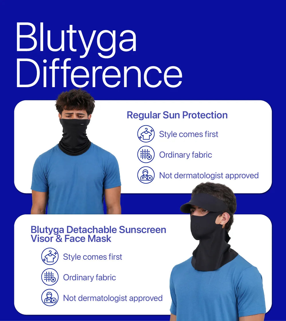 Sunscreen Mask with Neck Cover & Detachable Visor