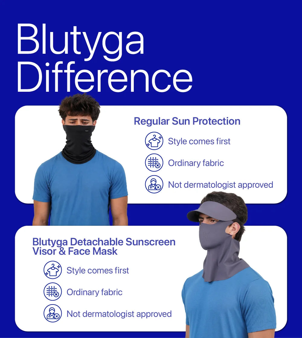 Sunscreen Mask with Neck Cover & Detachable Visor