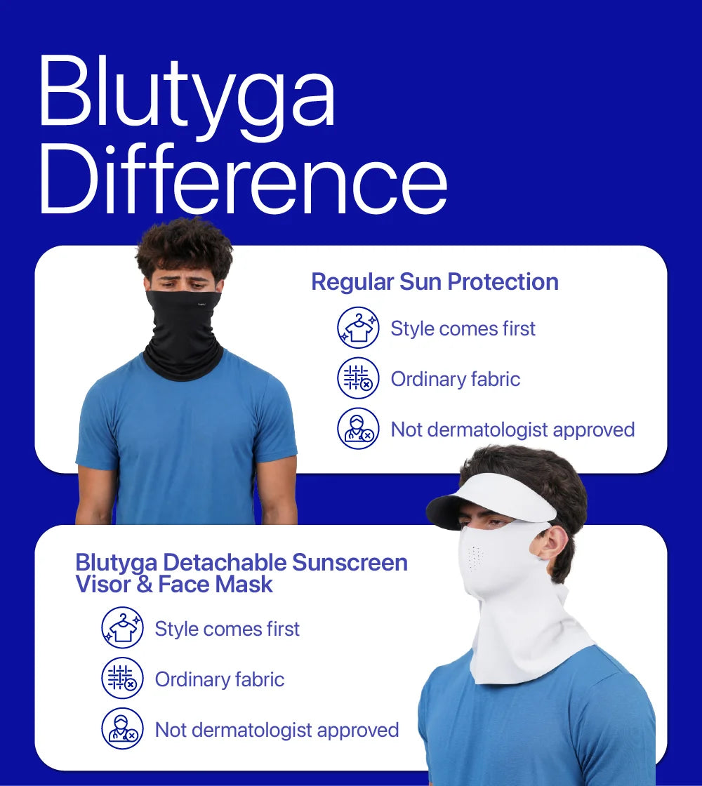 Sunscreen Mask with Neck Cover & Detachable Visor
