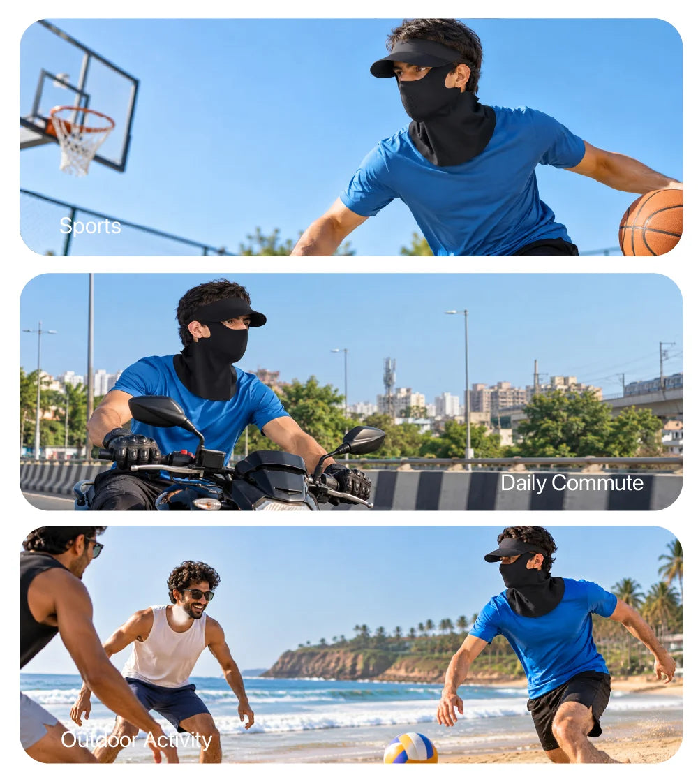 Sunscreen Mask with Neck Cover & Detachable Visor