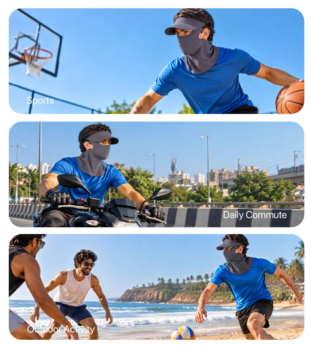 Sunscreen Mask with Neck Cover & Detachable Visor