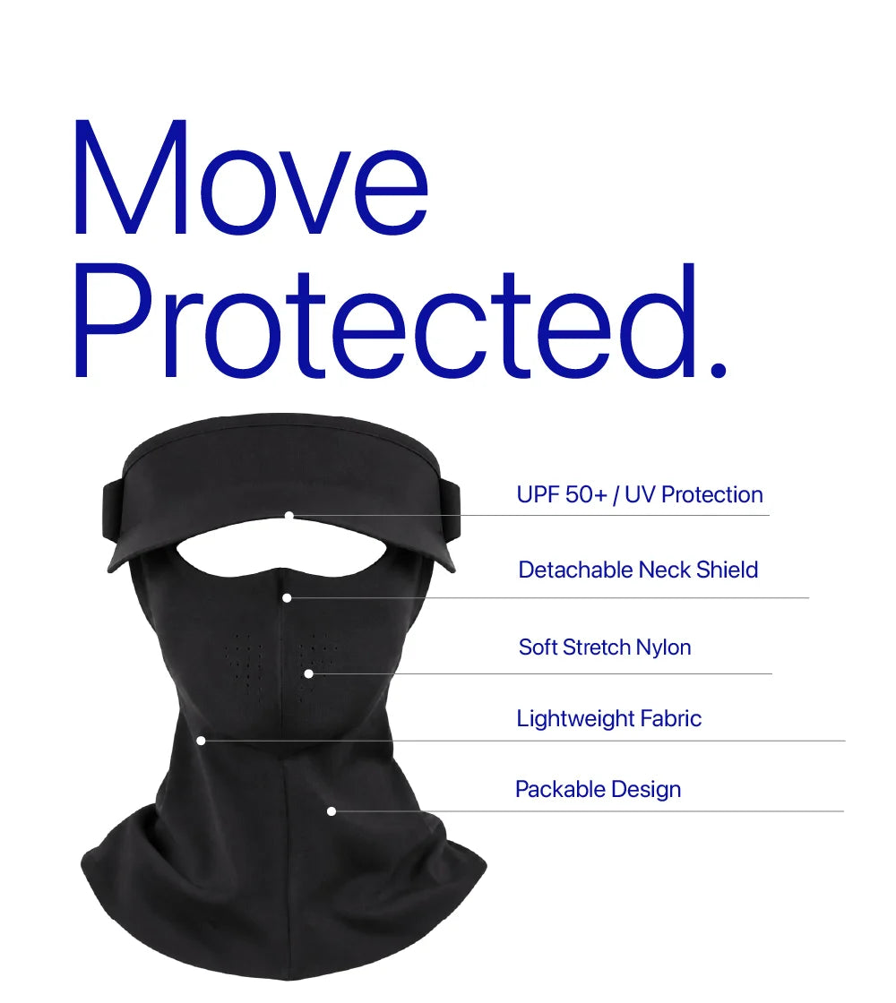 Sunscreen Mask with Neck Cover & Detachable Visor