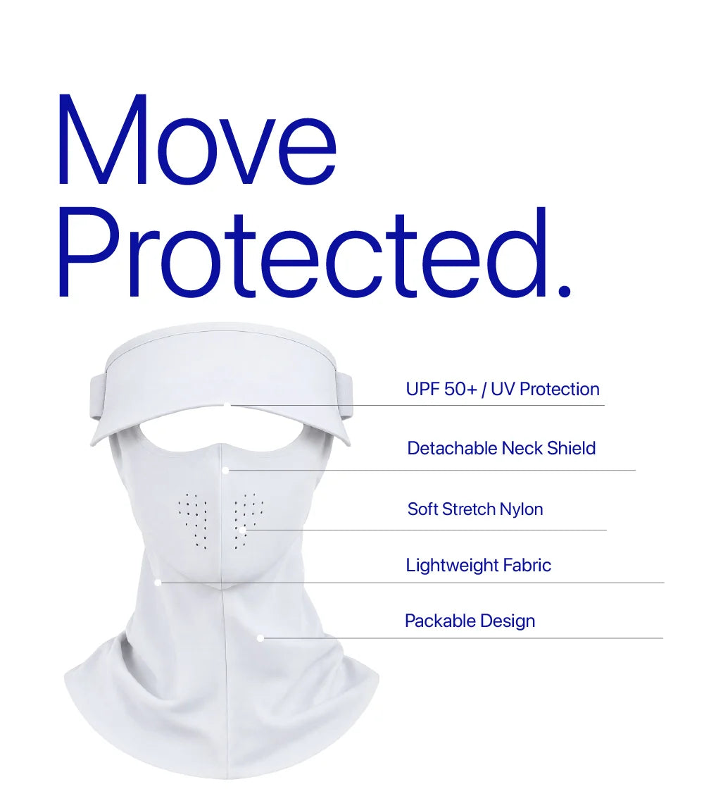 Sunscreen Mask with Neck Cover & Detachable Visor