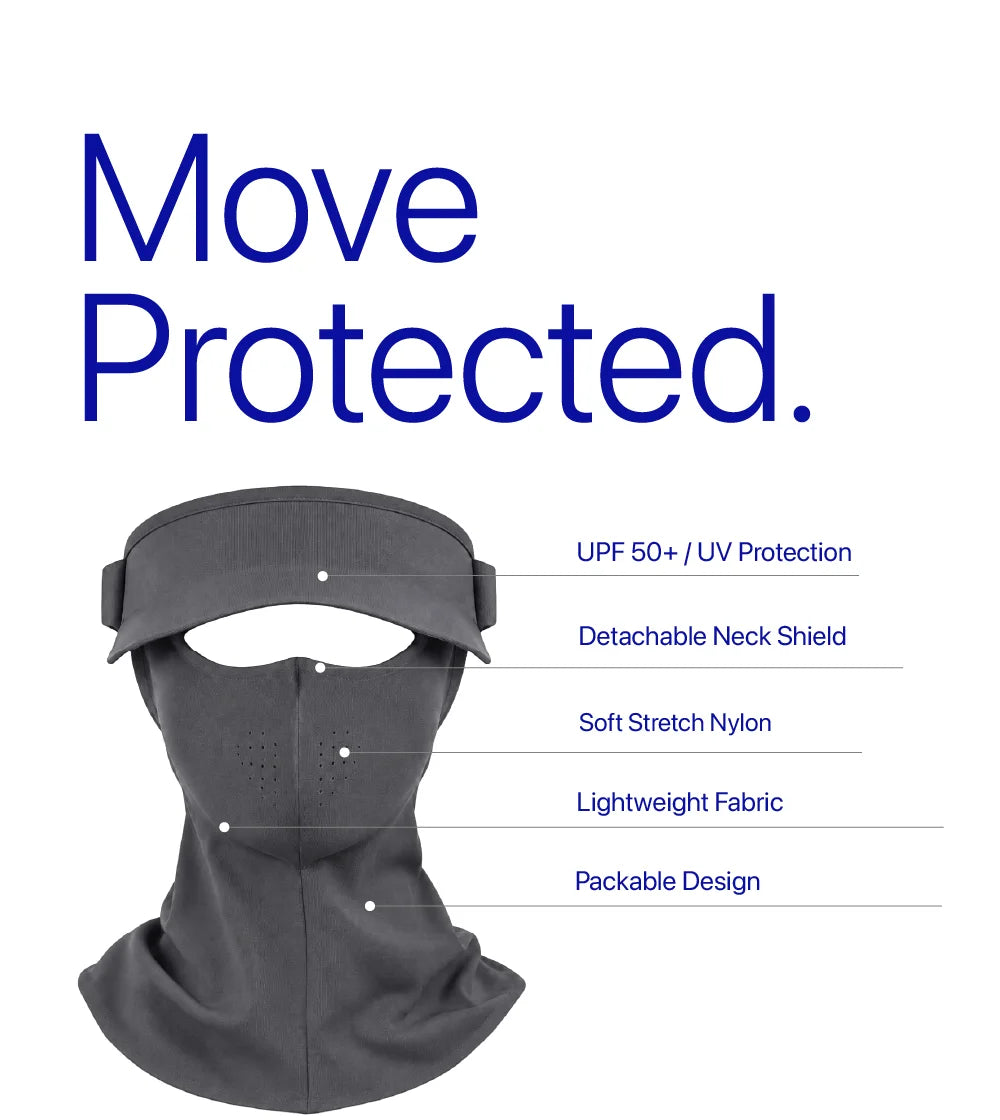 Sunscreen Mask with Neck Cover & Detachable Visor