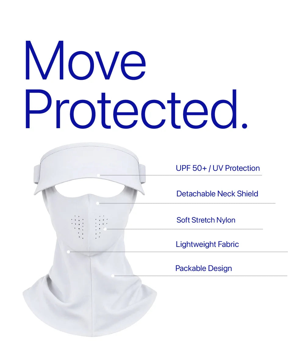 Women Sunscreen Mask with Neck Cover & Detachable Visor
