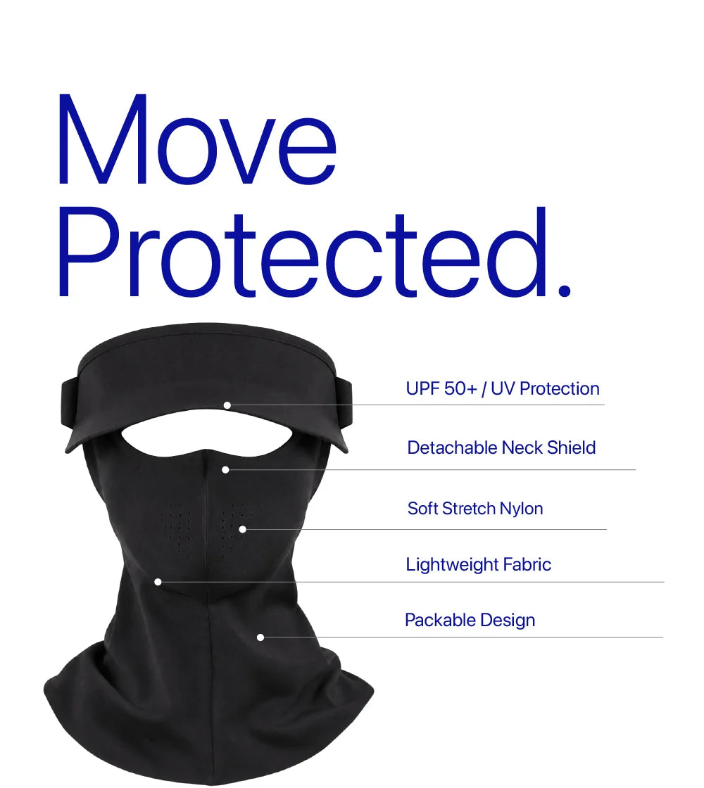 Women Sunscreen Mask with Neck Cover & Detachable Visor