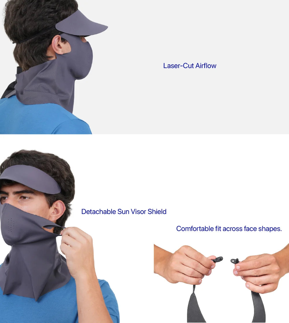Sunscreen Mask with Neck Cover & Detachable Visor