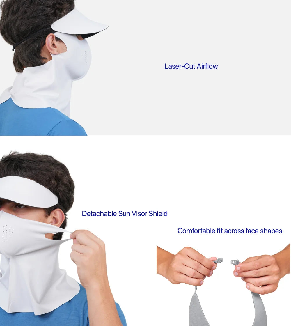 Sunscreen Mask with Neck Cover & Detachable Visor