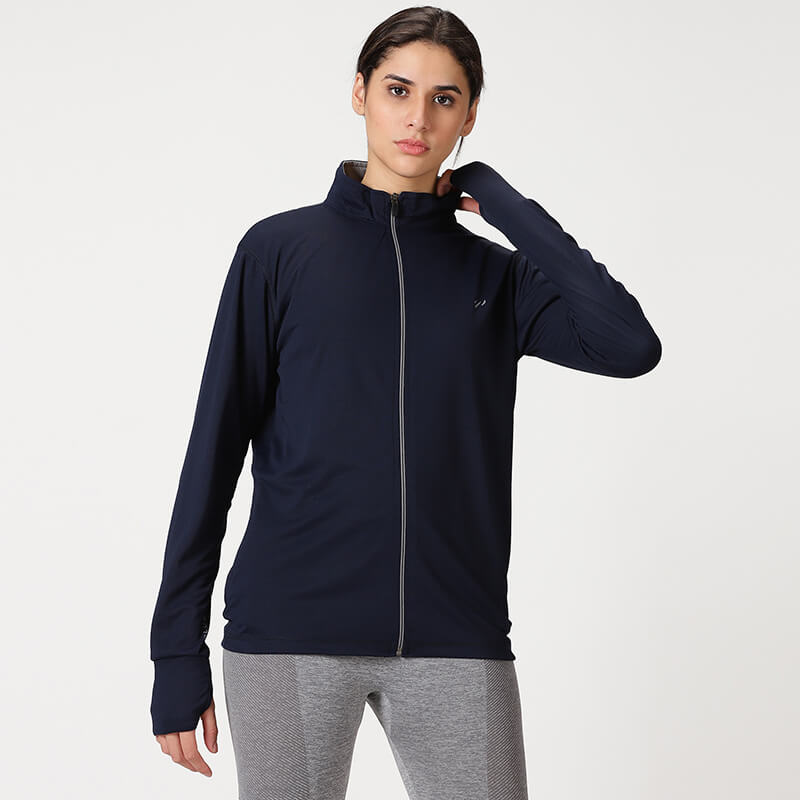 Plus Size Women Sunscreen Jacket NAVY 3XL - Main Image